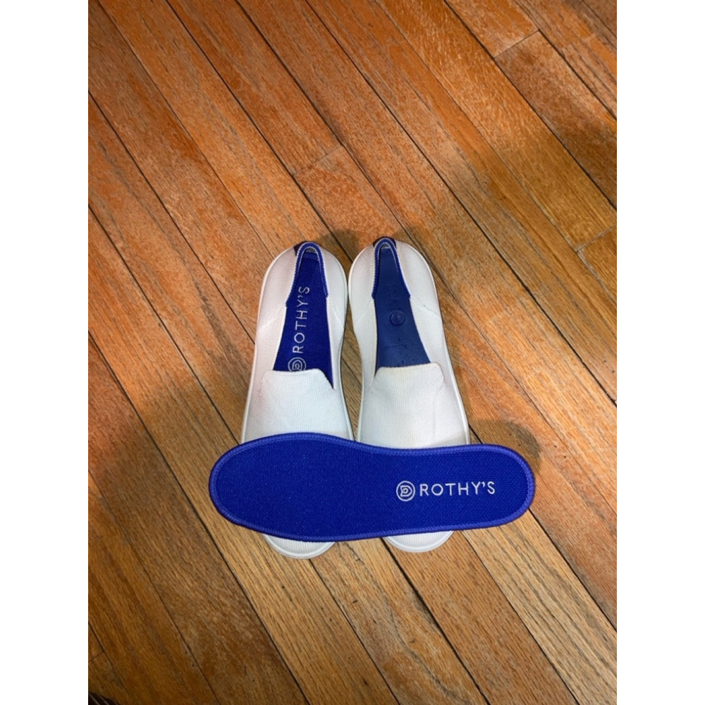 Women's Rothy's Slip-On Sneaker Size 7 White & Blue